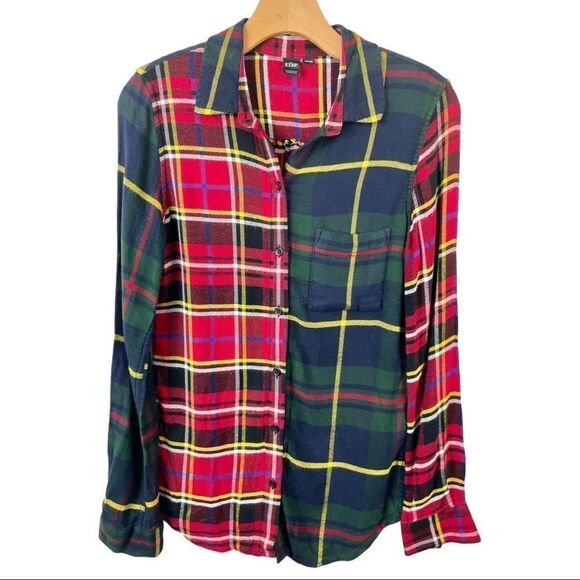 𝅺ICONE by Simons Mixed Plaid Shirt Size XS - Picture 2 of 5